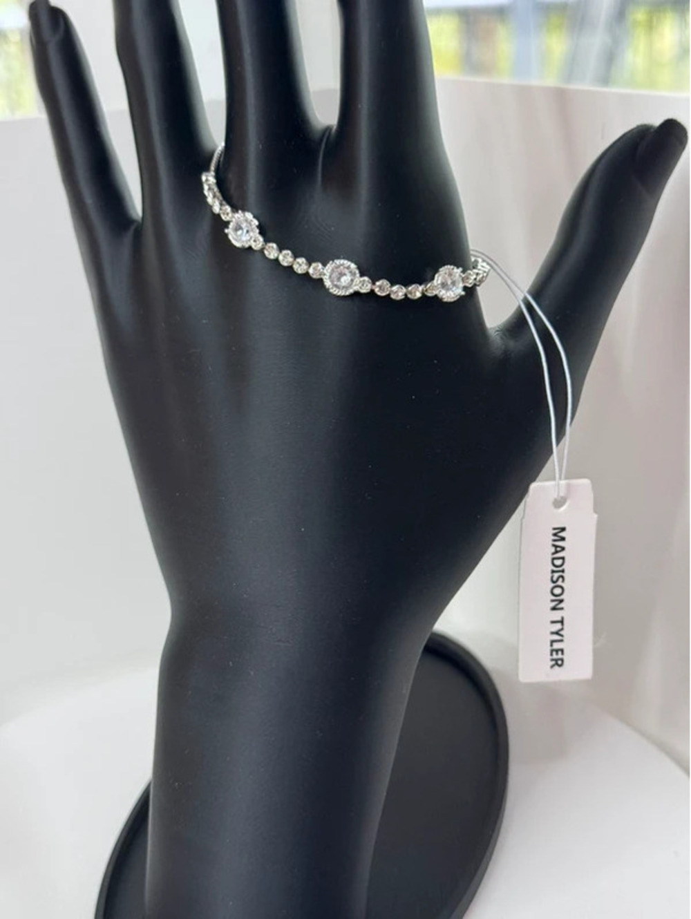 Madison Tyler jewelry slider bracelet, silver tone cz